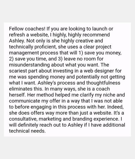 testimonials for create with ashley nica 1